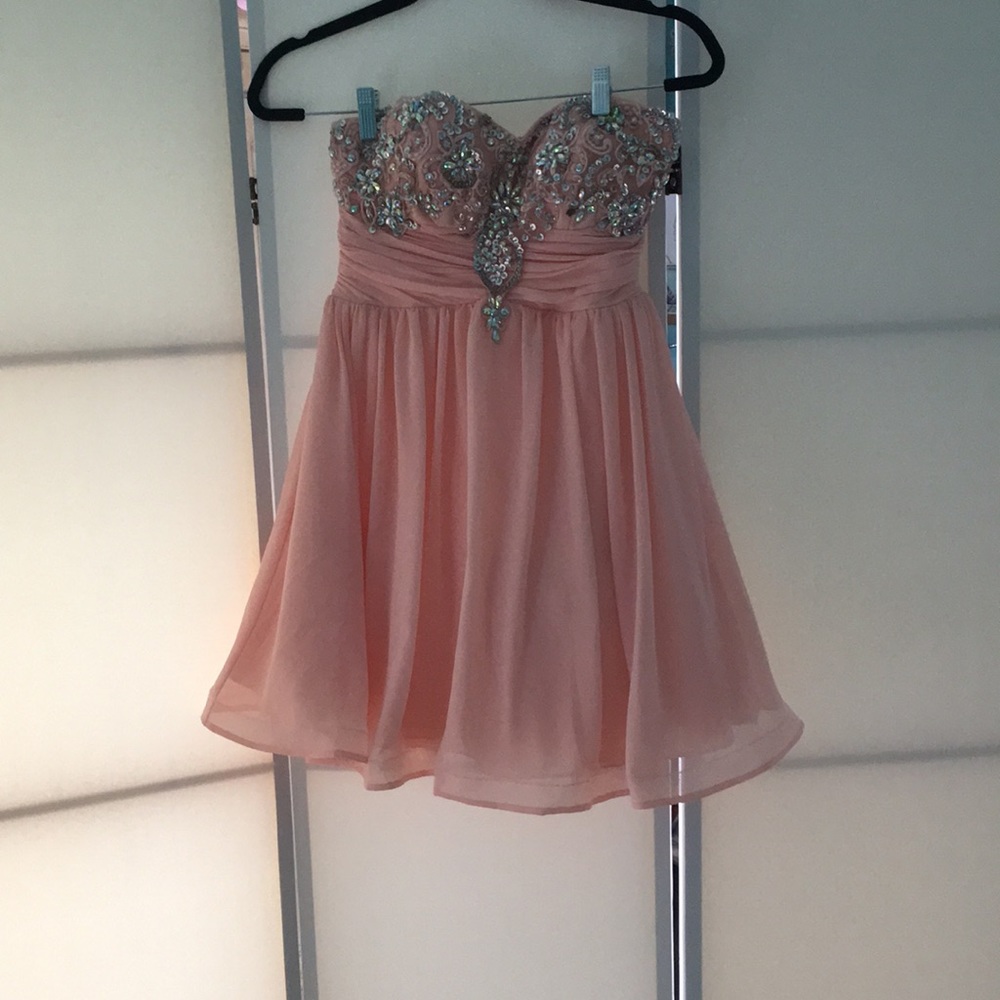 Pink strapless mini party dress NEVER WORN